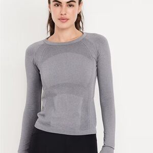 2 Ribbed athletic Long Sleeve Tops